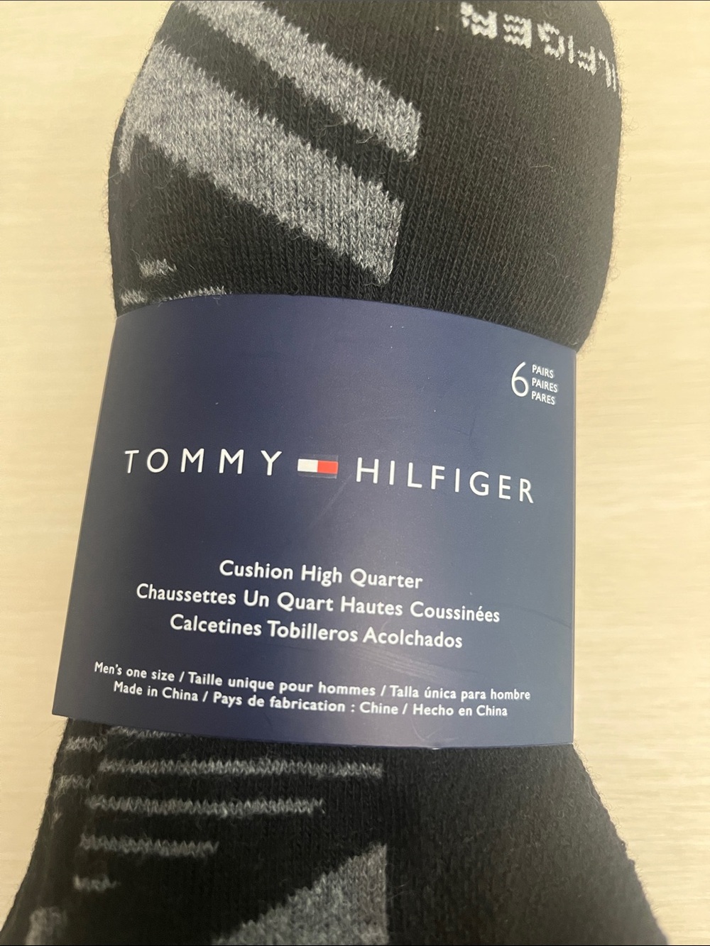 Tommy Hilfiger Men's Black Cushion High Quarter Socks - 6 Pack - Picture 2 of 9
